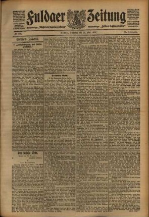 Erste Ausgabe vom Dienstag, den 12. Mai 1908.