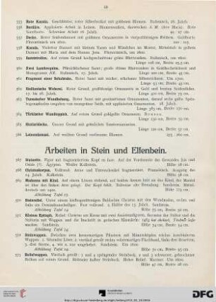 Arbeiten in Stein und Elfenbein (Nr. 567-576)