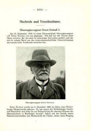 Oberregierungsrat Ernst Entreß ✝