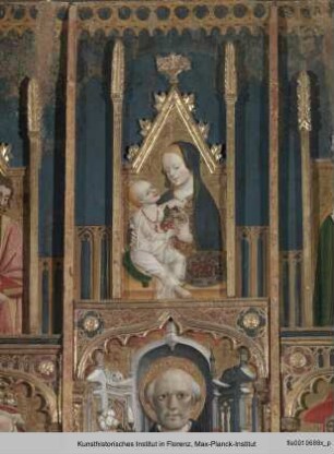 Polytptychon mit dem Heiligen Dominikus, den Kirchenvätern, Madonna mit Kind und vier Heiligen