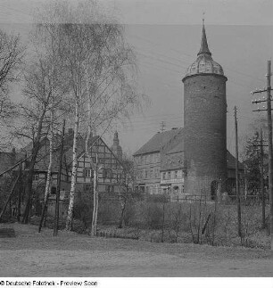 Ansicht des Roten Turms in Luckau