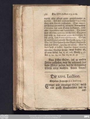 Die XXVI. Lection. Gehalten Freytags d. 1. Junii 1725.