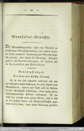 Manufaktur = Gewächse