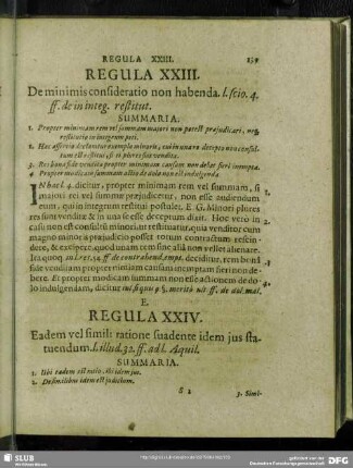 Regula XXIII. De minimis consideratio non habenda