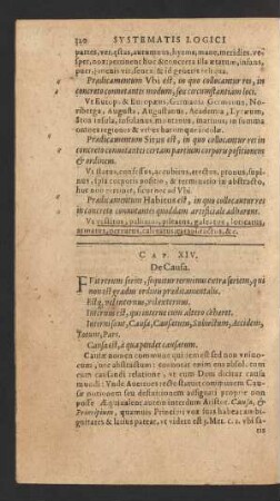 Cap. XIV. De Causa.