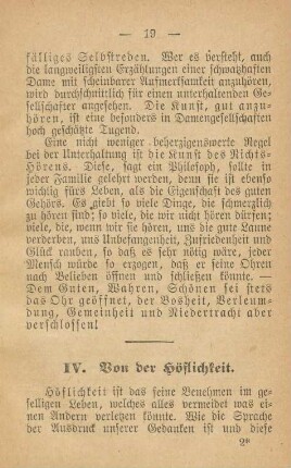 IV. Von der Höflichkeit