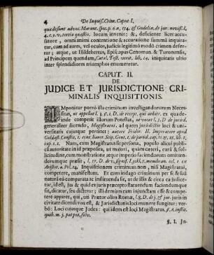 Caput II. De Judice Et Jurisdictione Criminalis Inquisitionis.