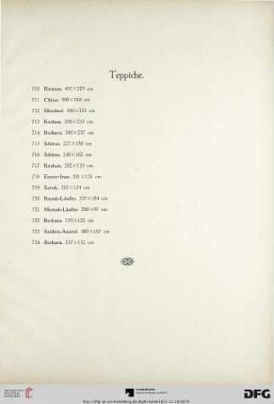 Teppiche (Nr. 710-724)