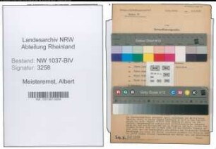 Entnazifizierung Albert Meisterernst , geb. 24.02.1908 (Verm.Rat)