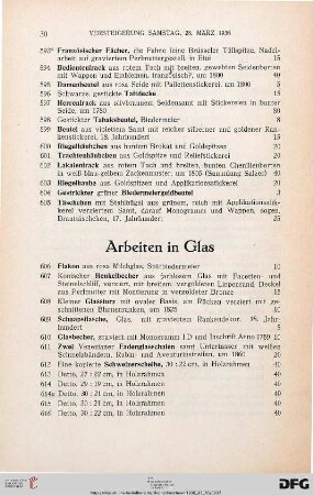Arbeiten in Glas (Nr. 606-659)