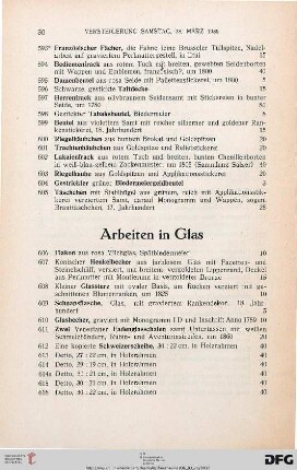 Arbeiten in Glas (Nr. 606-659)