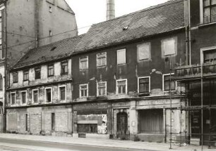 Dresden-Neustadt, Bautzner Straße 83 und 85. Wohnhäuser mit Läden (1801/1850). Straßenansicht