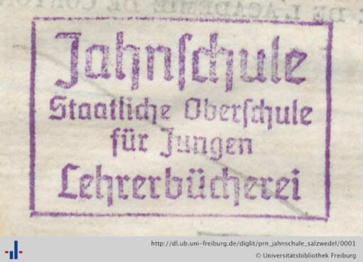 Stempel (Aus: UB Freiburg, TM 2018/1853).