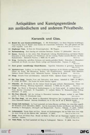 Antiquitäten und Kunstgegenstände aus ausländischem und anderem Privatbesitz (Nr.152-379o)