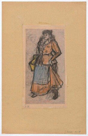 Frau mit Pelz und Tasche