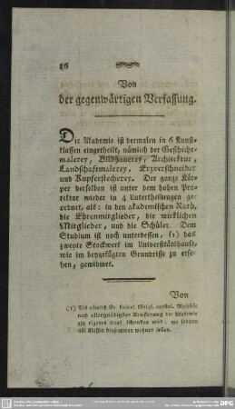 Von der gegenwärtigen Verfassung