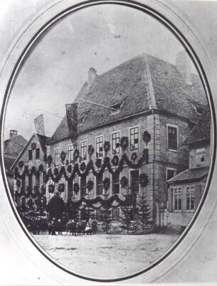 Das alte Gebäude der "Pflegeanstalt". Detmold. Schülerstraße 27. Das Gebäude beherbergte später das "Lehrer-Seminar"