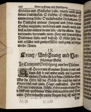 IX. Creutz/ Anfechtung und Verfolgungs Gebet.