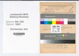 Entnazifizierung Karl Zimmermann, geb. 22.01.1907 (Schlosser)