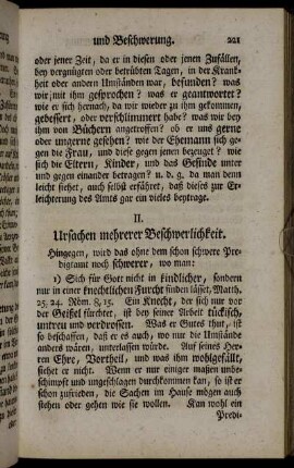 II. Ursachen mehrerer Beschwerlichkeit.