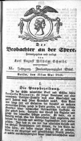 22. Stueck, 31. Mai 1841