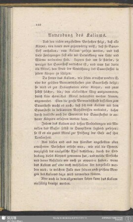 Anwendung des Kaliums