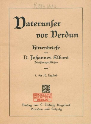 Vaterunser vor Verdun : Hirtenbriefe