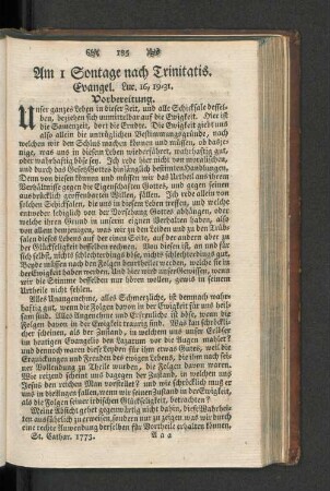 [Am I Sontage nach Trinitatis. - Am 24 Sontage nach Trinitatis.]