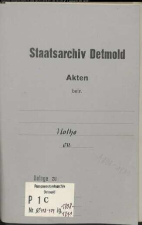 Belegakten zum Heiratsregister der evangelisch-lutherischen Gemeinde Vlotho, Kreis Herford (1808-1811)