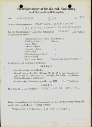 Pfaff, Karl