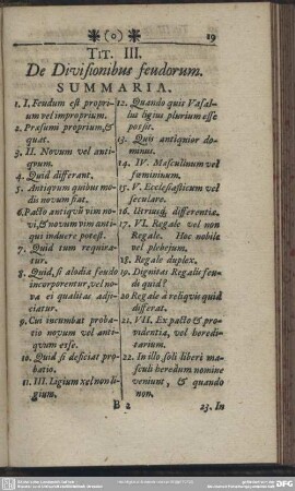 Tit. III. De Divisionibus feudorum