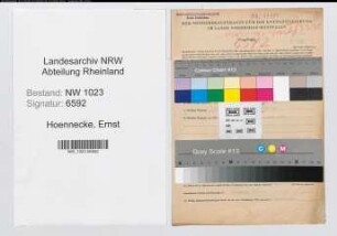 Entnazifizierung Ernst Hoennecke , geb. 31.03.1914 (Angest.)