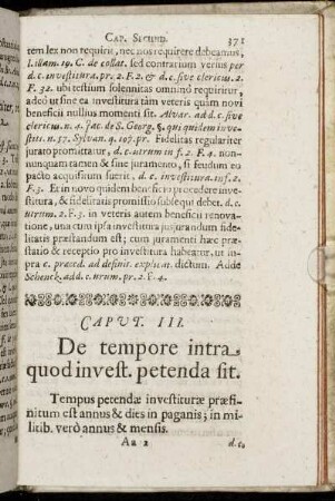 Caput III. De tempore intra quod invest. petenda sit.
