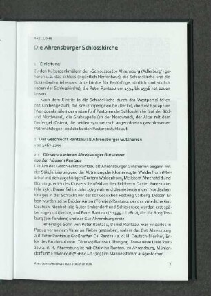 Axel Lohr. Die Ahrensburger Schlosskirche..