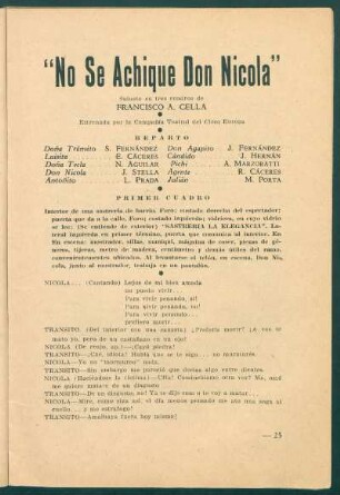 "No se achique Don Nicola" : sainete en tres cuadros