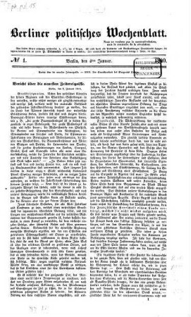 Berliner politisches Wochenblatt, 1840