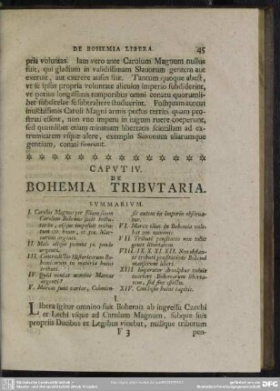Caput IV. De Bohemia Tributaria