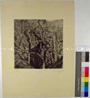 Moloch - 6 Radierungen von Eduard Dollerschell, Blatt 5: Der Fluß