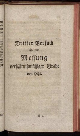 Dritter Versuch über die Messung verhältnißmässiger Grade von Hitze.