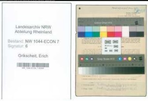 Entnazifizierung Erich Grikscheit , geb. 15.05.1915 (Schuhmacherei)