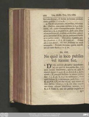 Tit. VIII. Ne quid in loco publico vel itinere fiat.
