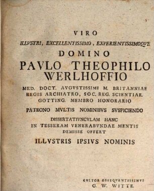 Diss. inaug. med. De pathologia physiologiam informante, sive de morbosa hominis natura