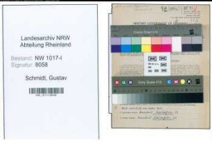 Entnazifizierung Gustav Schmidt , geb. 15.07.1920 (Kraftfahrer)