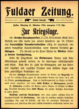 Ausgabe vom Montag, den 12. Oktober 1914.