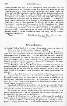 178-182, IV. Zeitschriftenschau