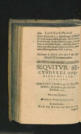 Liber Secundus. De Operibus Dei Specialibus.