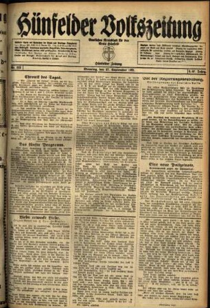 Ausgabe vom Dienstag, den 27. September 1921.
