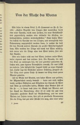 Von der Macht des Wortes