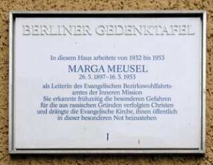 Berliner Gedenktafel Marga Meusel
