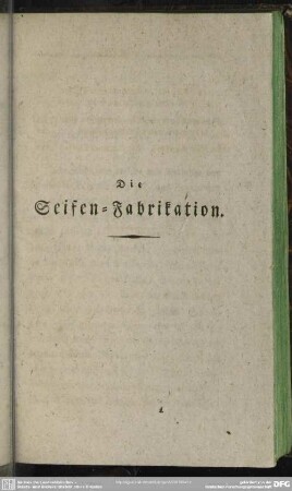 Die Seifen-Fabrikation